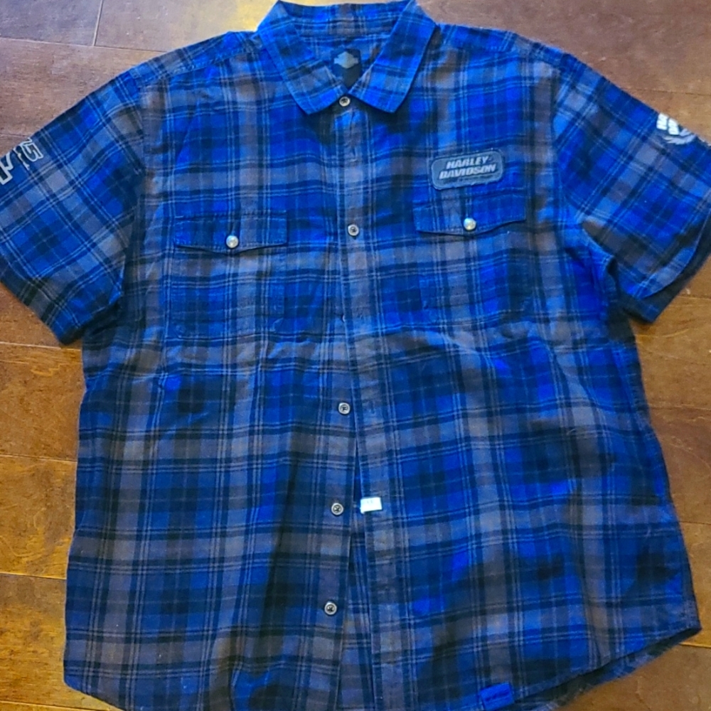 Plaid Harley Davidson Button Down